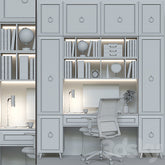 Trueliving 5 Cabinet Open Kids White wardrobes Laminated Finish & PU Finish 8Ft *2Ft *9Ft -2438.4MM X 609MM X 2743.2MM)